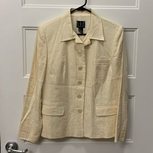INC Ivory Light Silky Linen Woman Blazer